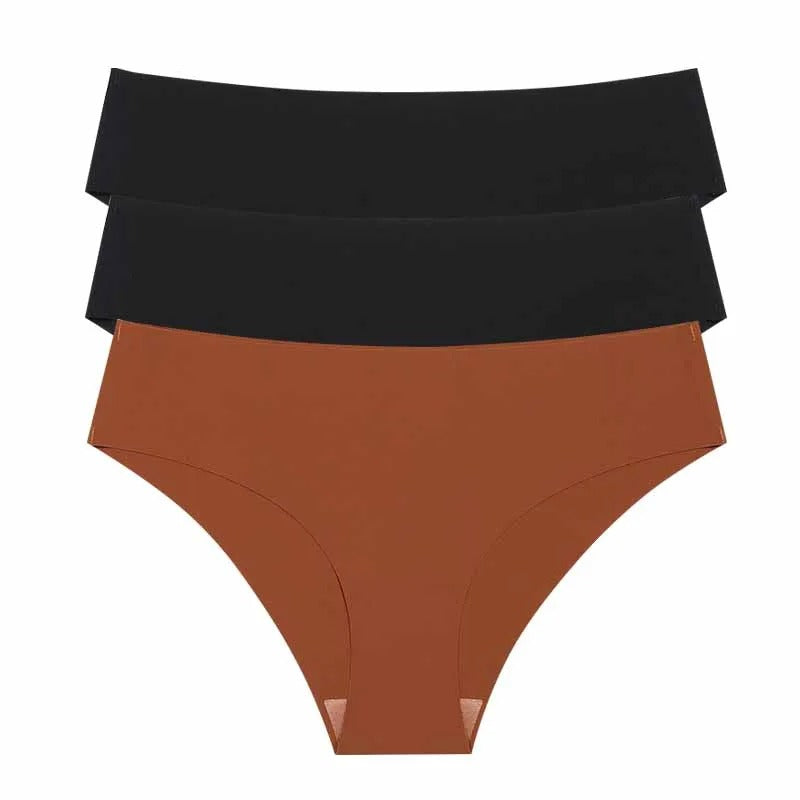 Seamless Panties for Women Breathable Low Waist Sexy Underwear Solid Silk Panties Brief Female Lingerie