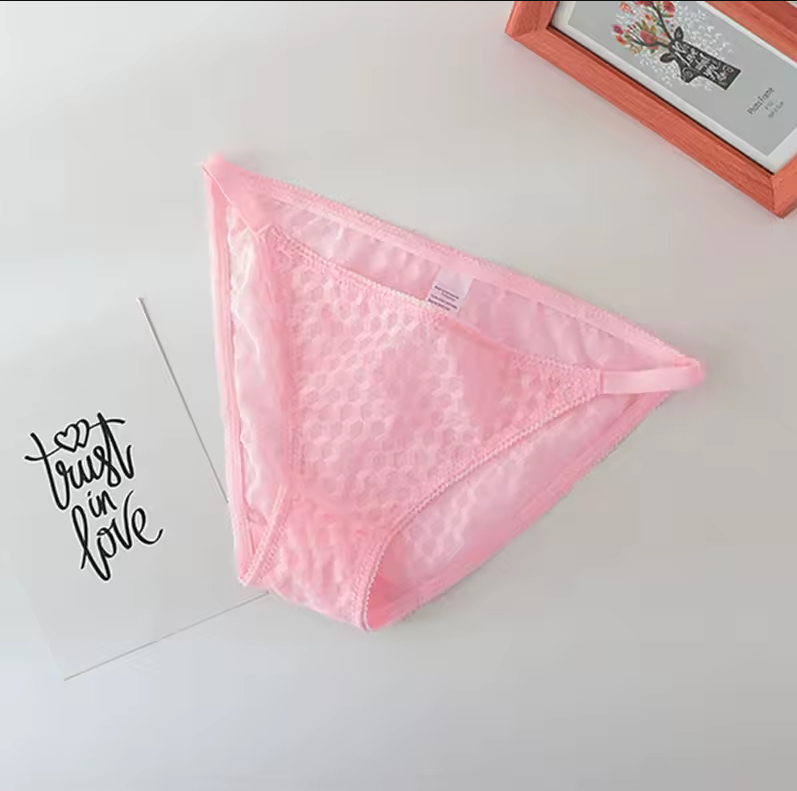 DM Mesh Seamless Panties Sports Women Briefs Low Rise Underwear Sexy Honeycomb Breathable Lingerie Translucent Pant For Female
