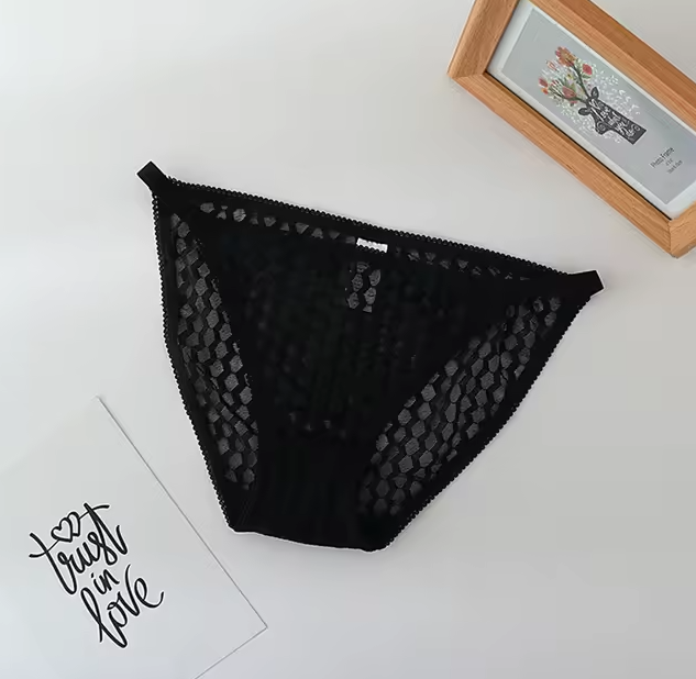 DM Mesh Seamless Panties Sports Women Briefs Low Rise Underwear Sexy Honeycomb Breathable Lingerie Translucent Pant For Female