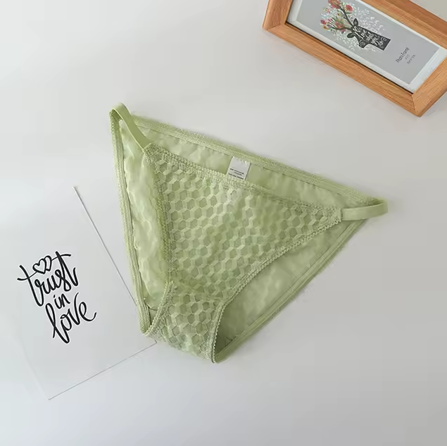 DM Mesh Seamless Panties Sports Women Briefs Low Rise Underwear Sexy Honeycomb Breathable Lingerie Translucent Pant For Female