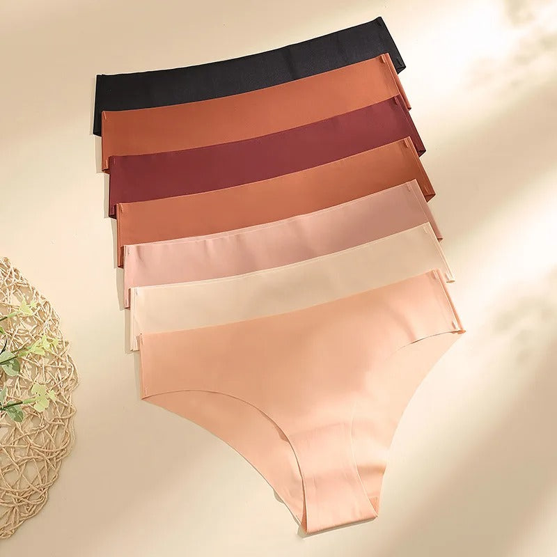 Seamless Panties for Women Breathable Low Waist Sexy Underwear Solid Silk Panties Brief Female Lingerie