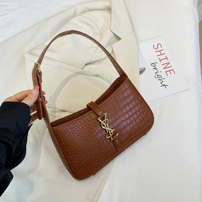 Crocodile Pattern Underarm Bag Versatile Handbag