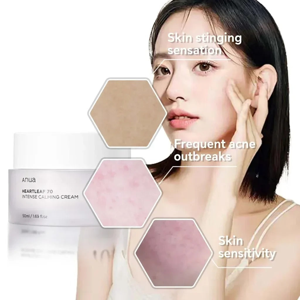 Anua Heartleaf 70% Intense Calming Cream Soothing Repair Brightening Body Moisturizer