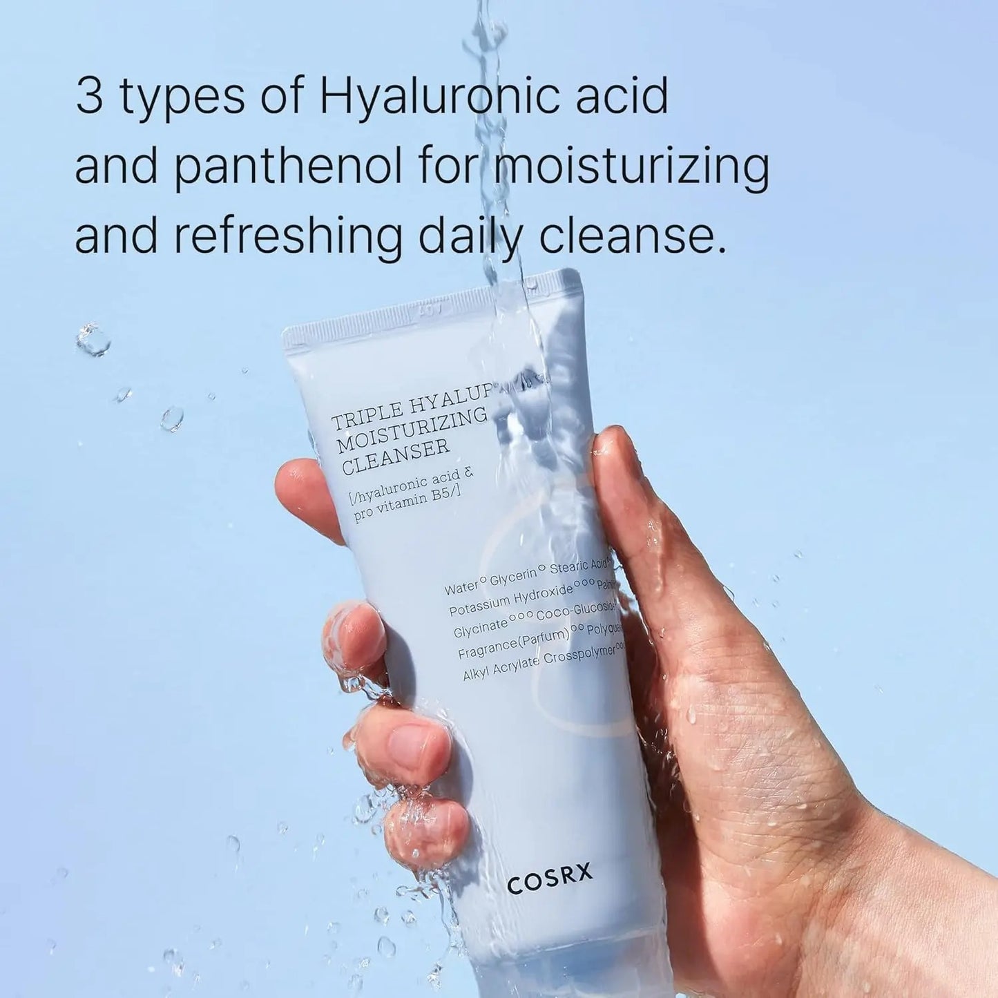 COSRX Hydrium Triple Hyaluronic Moisturizing Cleanser 5.07 fl.oz / 150ml | Daily Cleanser for Dry Skin with Hyaluronic Acid