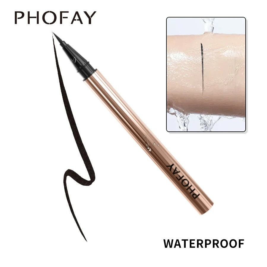 PHOFAY New Black Fine Long Lasting Liquid Eyeliner Water Pen Waterproof Quick-drying Makeup Tools Evenly Pigmented Smudge-proof