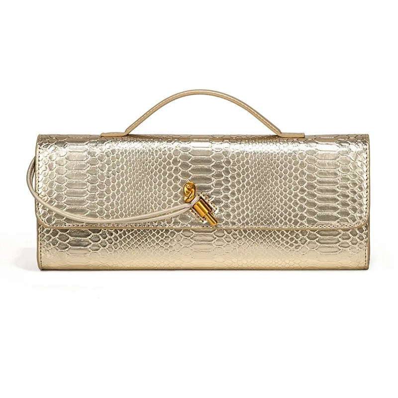 Luxury Design Top-Handle Bag For Women Evening Handbag Long Purse, Crocodile Pattern Crossbody Shoulder Bags Fashionable Outfits