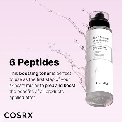 COSRX 6X Peptide Collagen Booster Toner Serum, Niacinamide & Hyaluronic Acid Skin Renewal Boosting Facial Essence, 150mL