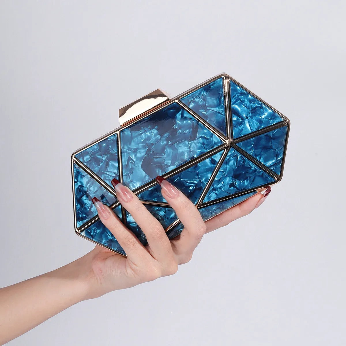 New Acrylic Metal Diamond Evening Bag For Women Chain Shoulder Crossbody Bag Luxury Designer Handbag Party Clutch Dinner Bags