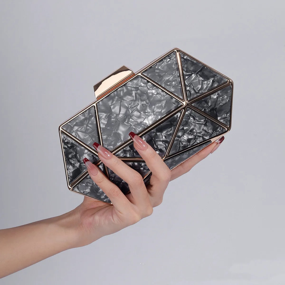 New Acrylic Metal Diamond Evening Bag For Women Chain Shoulder Crossbody Bag Luxury Designer Handbag Party Clutch Dinner Bags