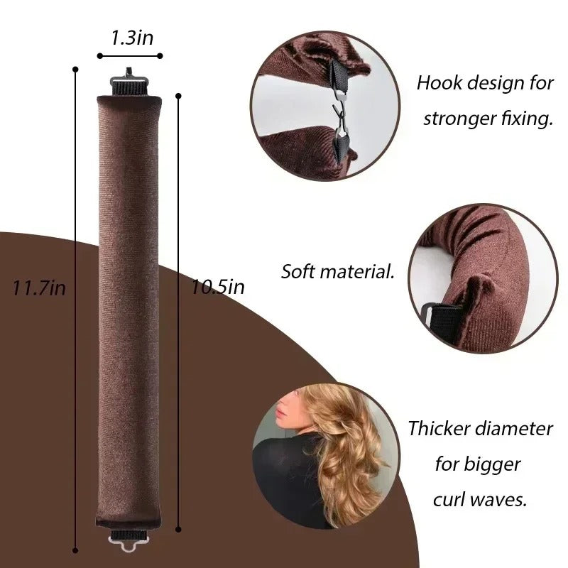 Heatless Hair Curler Satin Sleeping Cap Set No Heat Hair Rollers Curling Rod Headband Soft Curlers