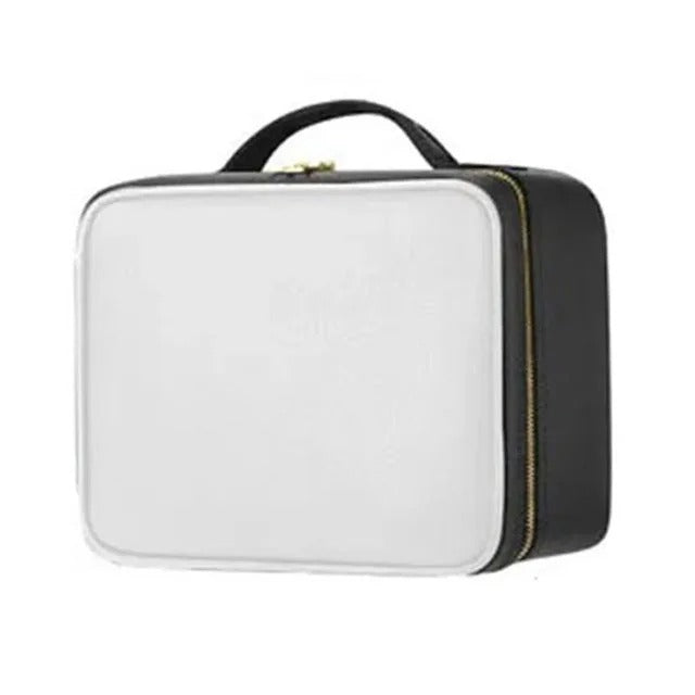 Travel Makeup Bag With Mirror LED Lighted Adjustable Dividers Cosmetic Case Portable Artist Beauty Nail Tool Makeup Case Female