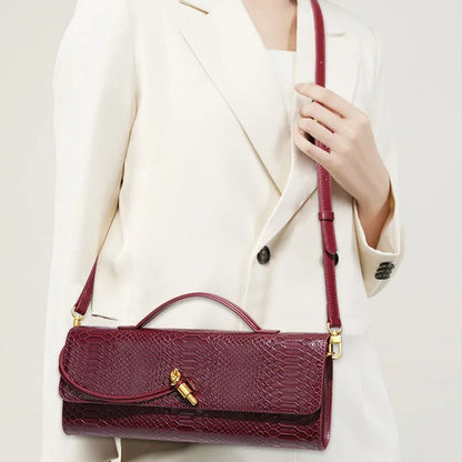 Luxury Design Top-Handle Bag For Women Evening Handbag Long Purse, Crocodile Pattern Crossbody Shoulder Bags Fashionable Outfits