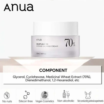 Anua Heartleaf 70% Intense Calming Cream Soothing Repair Brightening Body Moisturizer