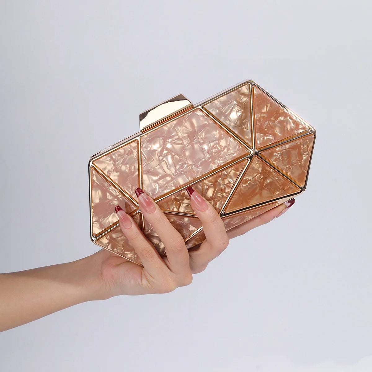 New Acrylic Metal Diamond Evening Bag For Women Chain Shoulder Crossbody Bag Luxury Designer Handbag Party Clutch Dinner Bags