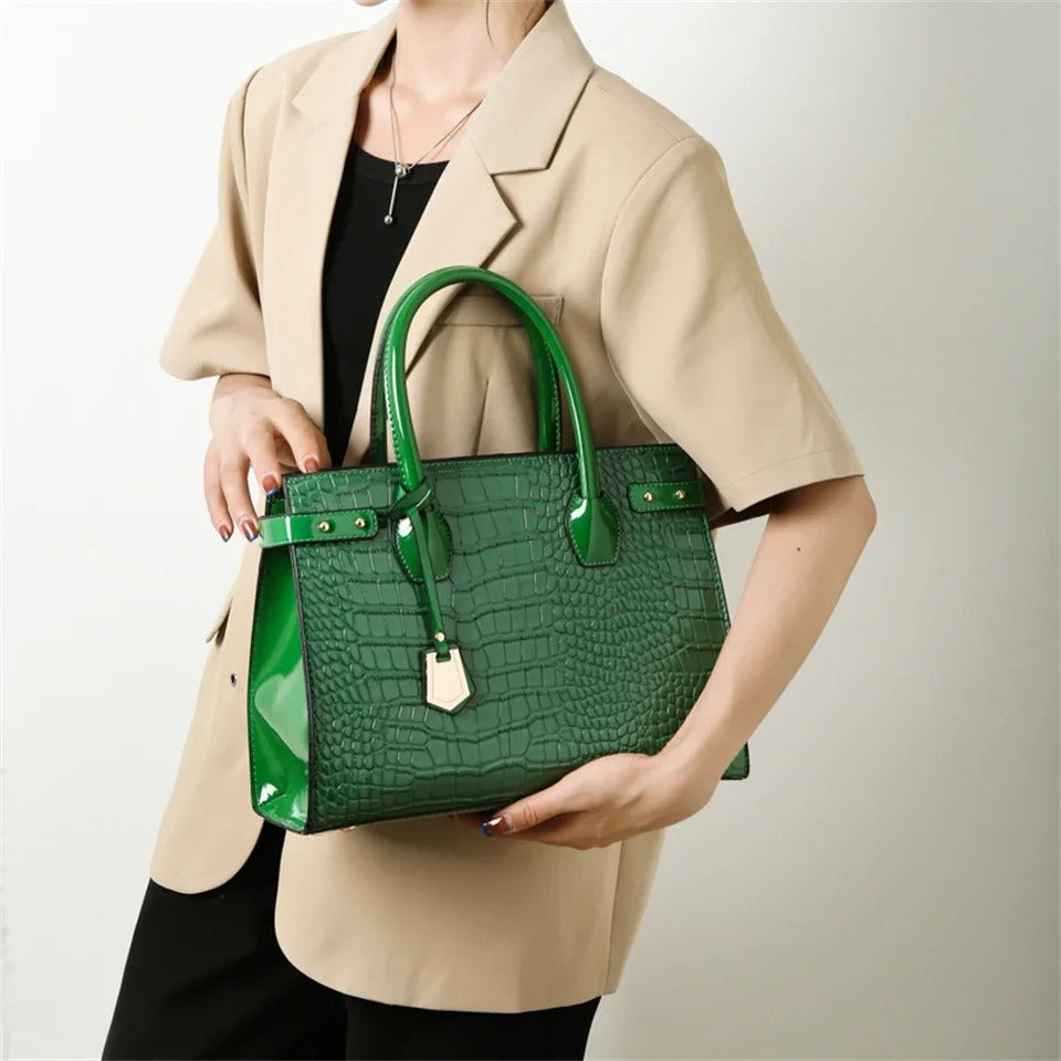 Pantent Leather Women Messenger Bags Crocodile Female Crossbody Shoulder Hand bags For Women