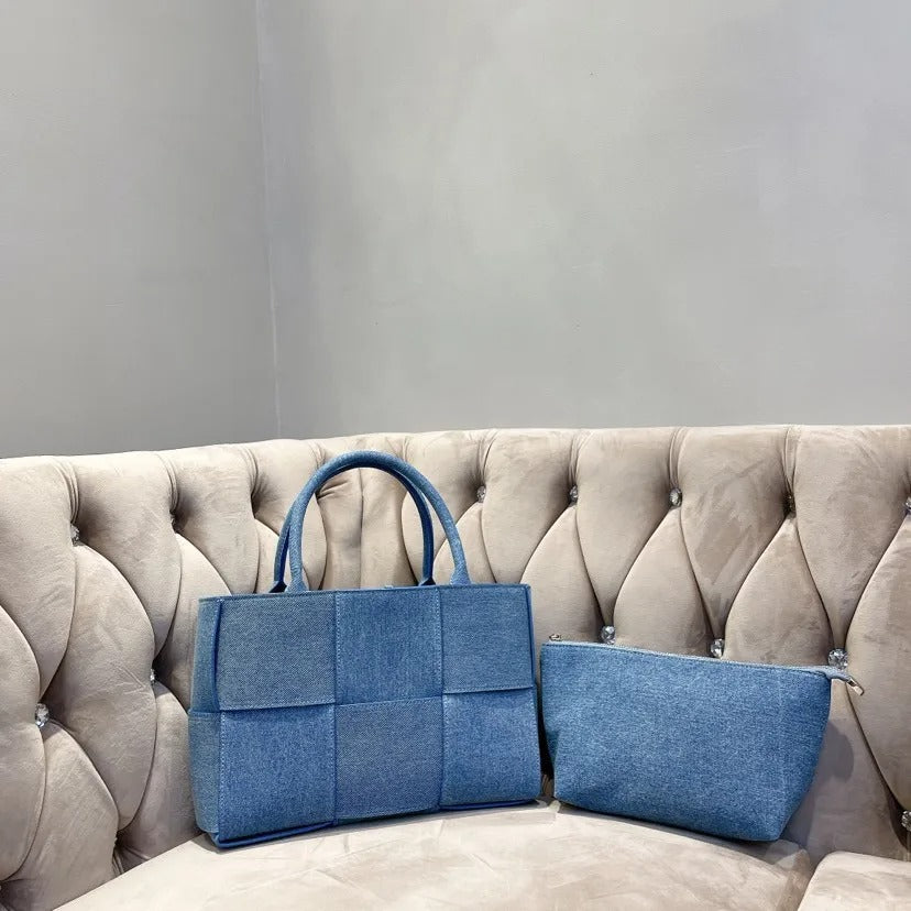 Luxury Denim Women's Handbags Designer Woven Canvas Shoulder Bag Brands Composited Bags for Women