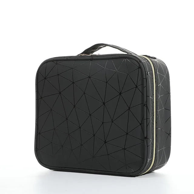 Travel Makeup Bag With Mirror LED Lighted Adjustable Dividers Cosmetic Case Portable Artist Beauty Nail Tool Makeup Case Female