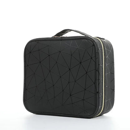 Travel Makeup Bag With Mirror LED Lighted Adjustable Dividers Cosmetic Case Portable Artist Beauty Nail Tool Makeup Case Female