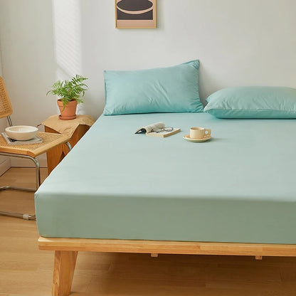 Cotton Fitted Sheet with Elastic Band for King, Queen, Full, and Twin Bedsheets