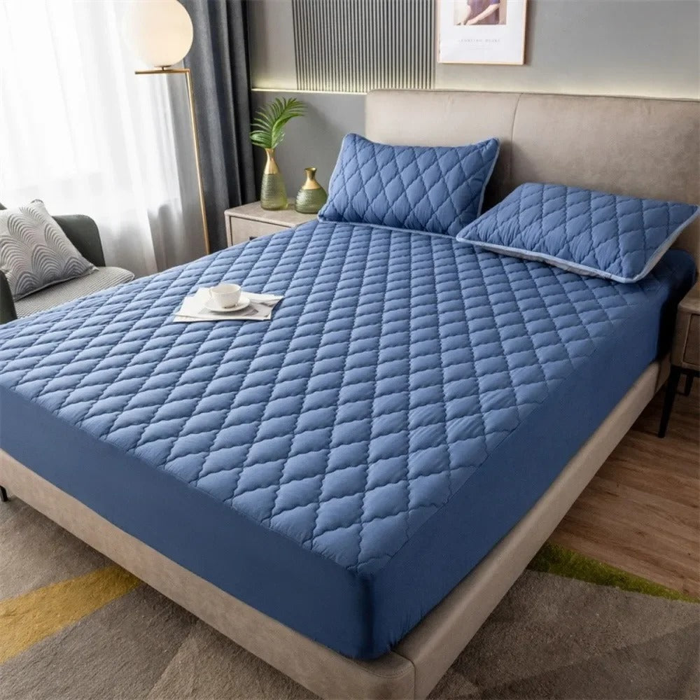 Machine Washable Waterproof Diamond Patterned Bed Sheet for  King, Queen, Full, and Twin