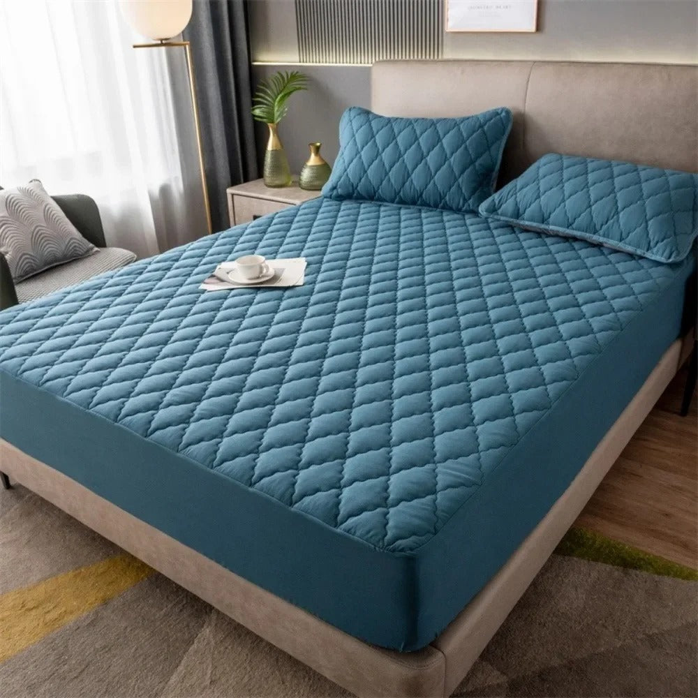 Machine Washable Waterproof Diamond Patterned Bed Sheet for  King, Queen, Full, and Twin