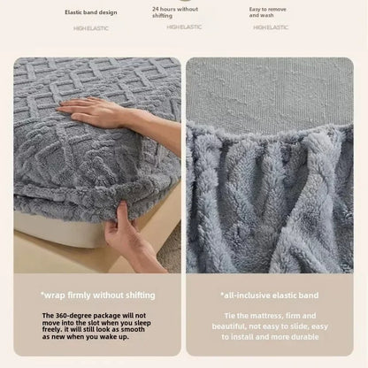 Taff Velvet Soft Woolen Blanket for Bedding with Elastic Band for  King, Queen, Full, and Twin