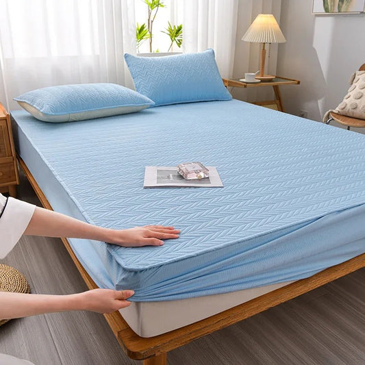 Antibacterial Quilted Bed Sheet Non-Slip Bed Cover Mattress for  King, Queen, Full, and Twin Bedsheets