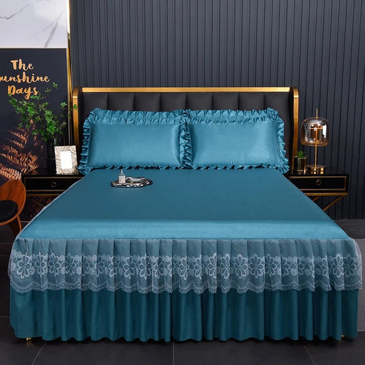 Washable Sheets Bed Skirt with Elastic Band for  King, Queen, Full, and Twin