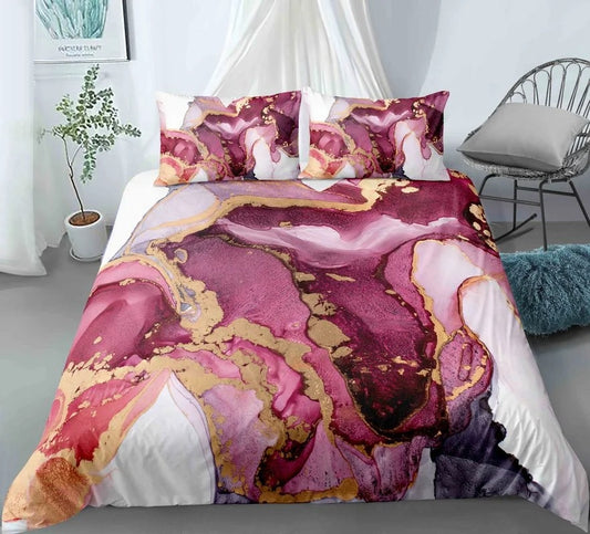Chic Marble Duvet Cover for  King, Queen, Full, and Twin Bedsheets
