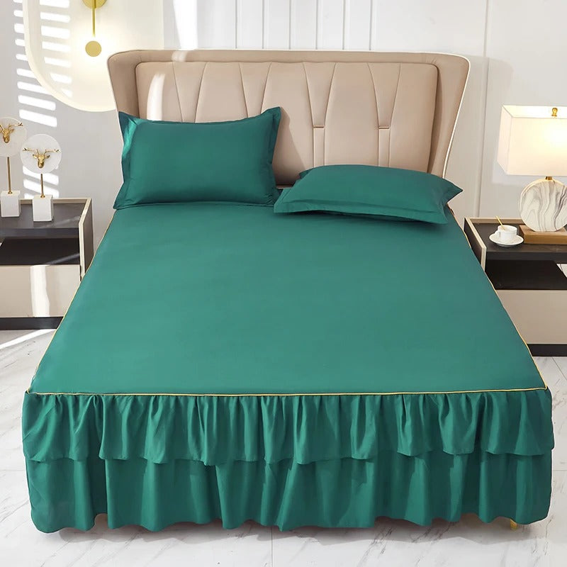 Skirt Ruffled Bedskirt Bed Wrap Around Cover Non-slip Mattress Cover for  King, Queen Full, Twin Bedsheets