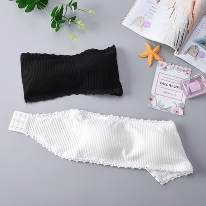 Women Invisible Chest Fashion Sexy Tube Top Inside Dress Lace Side Female Lingerie