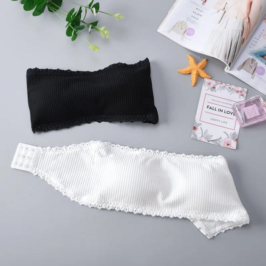 Women Invisible Chest Fashion Sexy Tube Top Inside Dress Lace Side Female Lingerie
