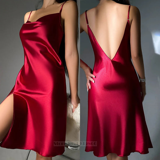 Nightgown Sexy Backless Spaghetti Strap Nightdress Sleepwear