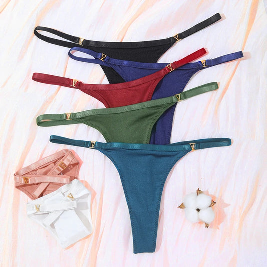 3Pcs/Set Women's Thong Panties Underwear Sexy Low Waist G-String T-Pants Panties
