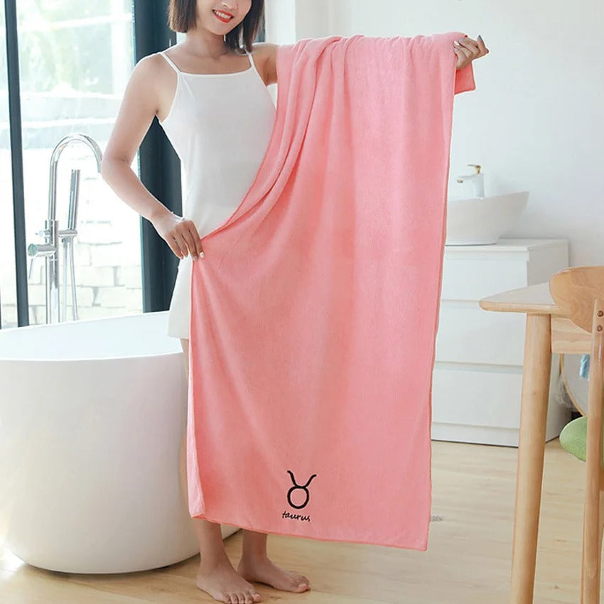 12 Constellations Soft Towel Set Letters Embroidered Face Bath Towels