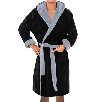 Plush Shower Bathrobe Men Winter Long-Sleeved Clothes