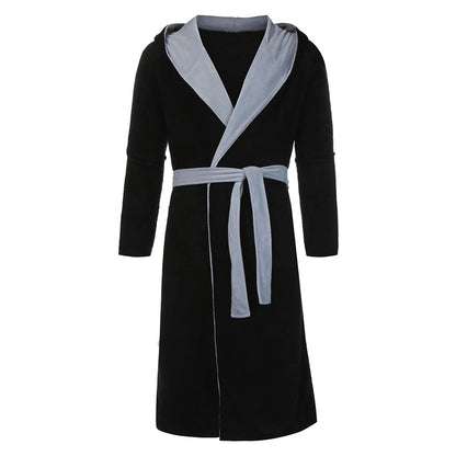 Plush Shower Bathrobe Men Winter Long-Sleeved Clothes