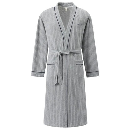 Spring Autumn Plaid Bathrobe Men Sleep Top Kimono Robes For Male