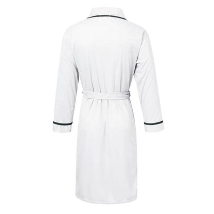 Men's Cotton Bathrobe Spring And Summer Solid Color Lace-Up Men's Pajamas