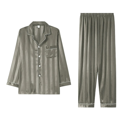 Men's Pajamas Sets Long Sleeve Thin Simple Home Wear Set