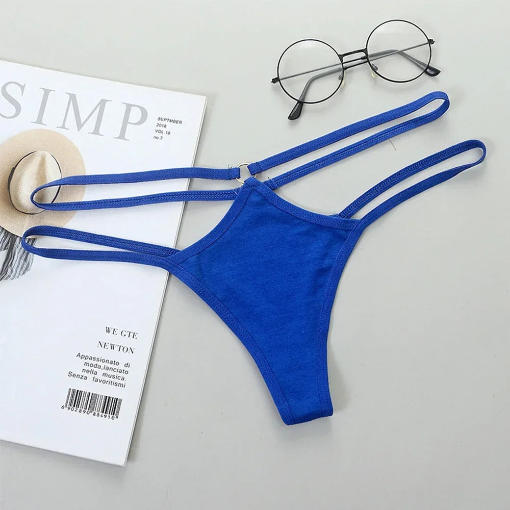 Female Hollow Low Rise Women Sexy Lingerie Sexy Thong Cotton G-String Strap Panties