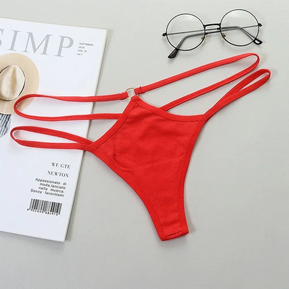 Female Hollow Low Rise Women Sexy Lingerie Sexy Thong Cotton G-String Strap Panties