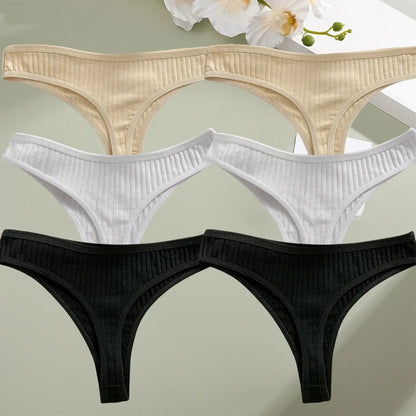 6PCS/Set Women Cotton Panties G-String Panties Sexy Underwear Female Lingerie Thong Briefs for Woman