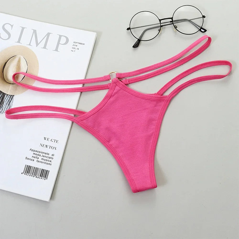 Female Hollow Low Rise Women Sexy Lingerie Sexy Thong Cotton G-String Strap Panties