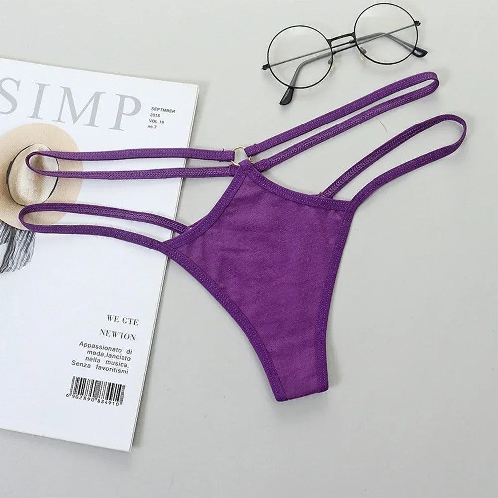 Female Hollow Low Rise Women Sexy Lingerie Sexy Thong Cotton G-String Strap Panties