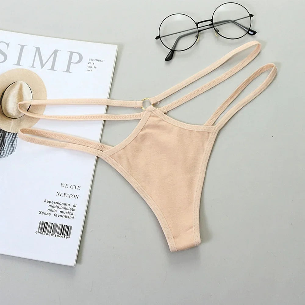 Female Hollow Low Rise Women Sexy Lingerie Sexy Thong Cotton G-String Strap Panties