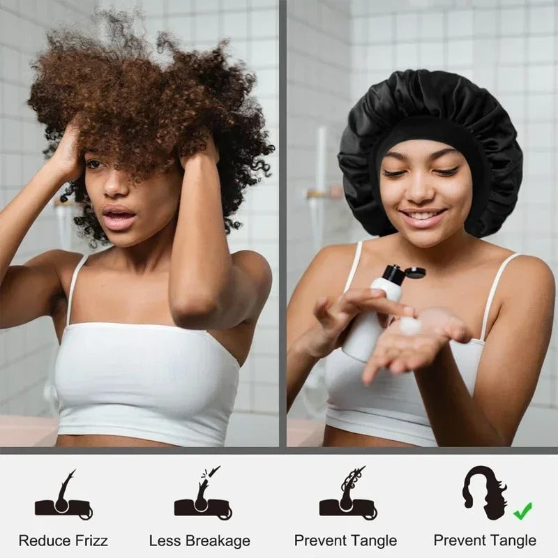 Heatless Hair Curler Satin Sleeping Cap Set No Heat Hair Rollers Curling Rod Headband Soft Curlers