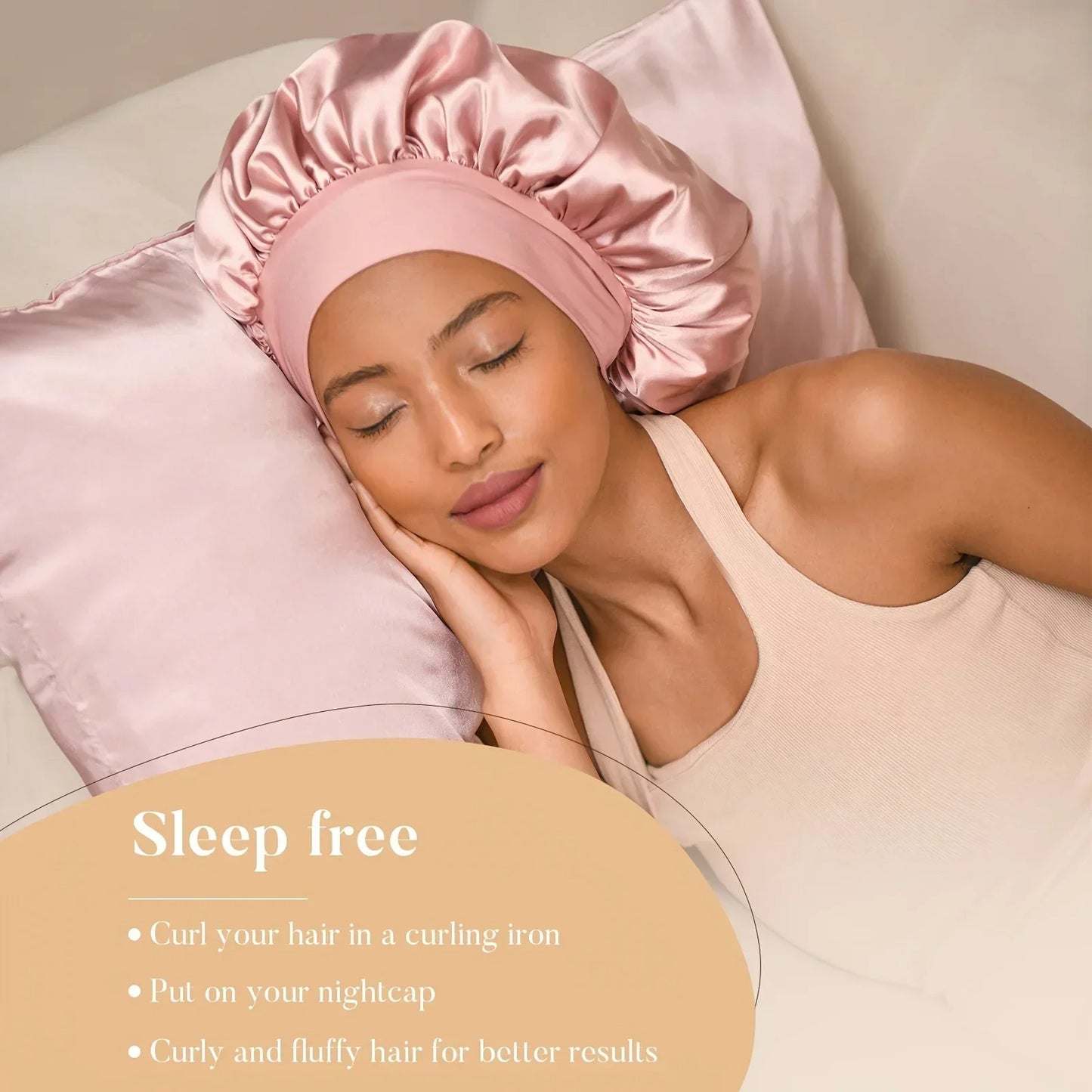 Heatless Hair Curler Satin Sleeping Cap Set No Heat Hair Rollers Curling Rod Headband Soft Curlers