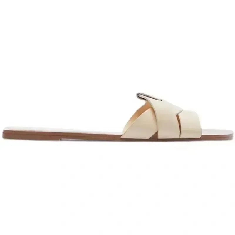 Women Designer Brand Flat Slippers Woven with Comfortable Women's Shoes Casual Bottom Slippers Woman Shoes