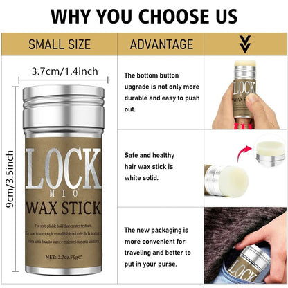 Hair Wax Stick for Women and Kids Long Lasting Hold Pomade Control Broken Frizz Flyaway Styling Wax